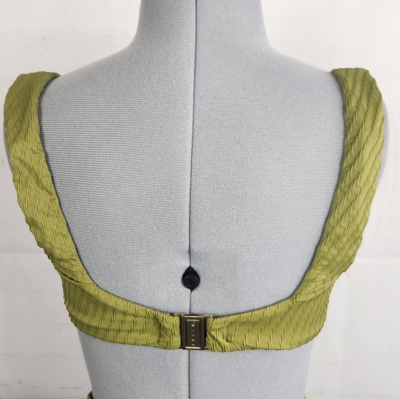 Fella Australian Vacation Textured Ribbed High Waisted Bikini Set Olive Green M - Picture 10 of 16